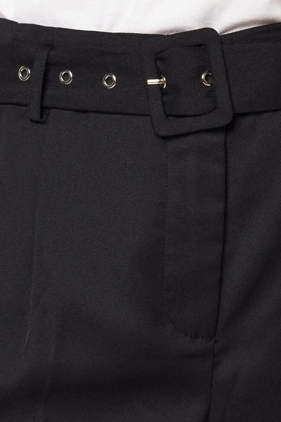 High Waist Buckle Tapered Trouser