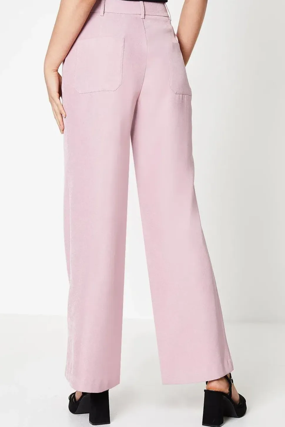 High Waisted Patch Back Pocket Trouser