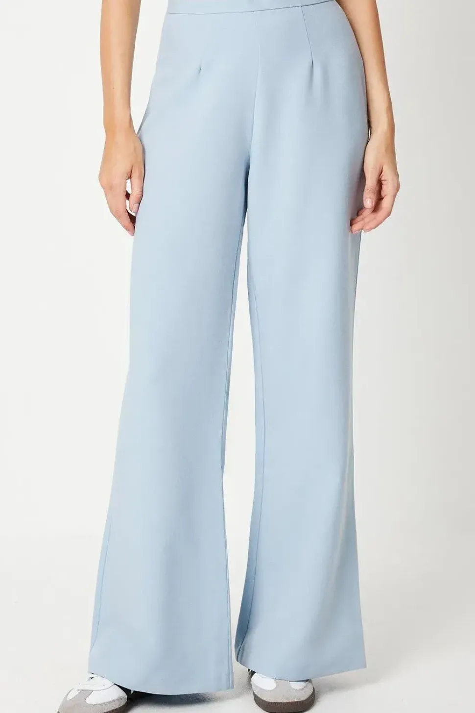 High Waisted Wide Leg Welt Pocket Trouser