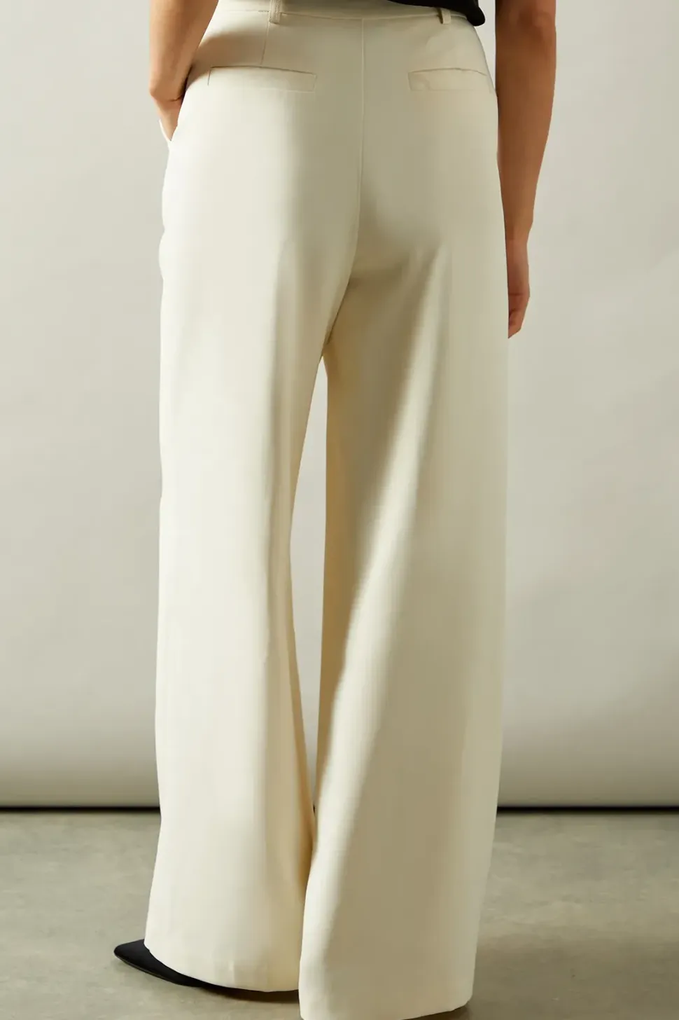 High Waist Pintuck Straight Trouser