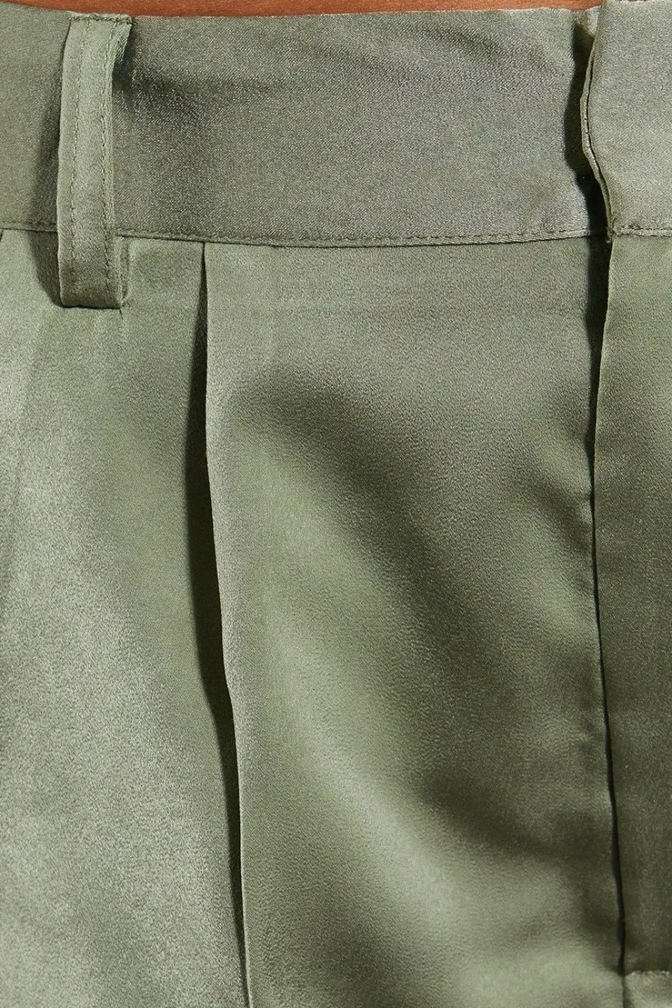High Waist Satin Cargo Shorts