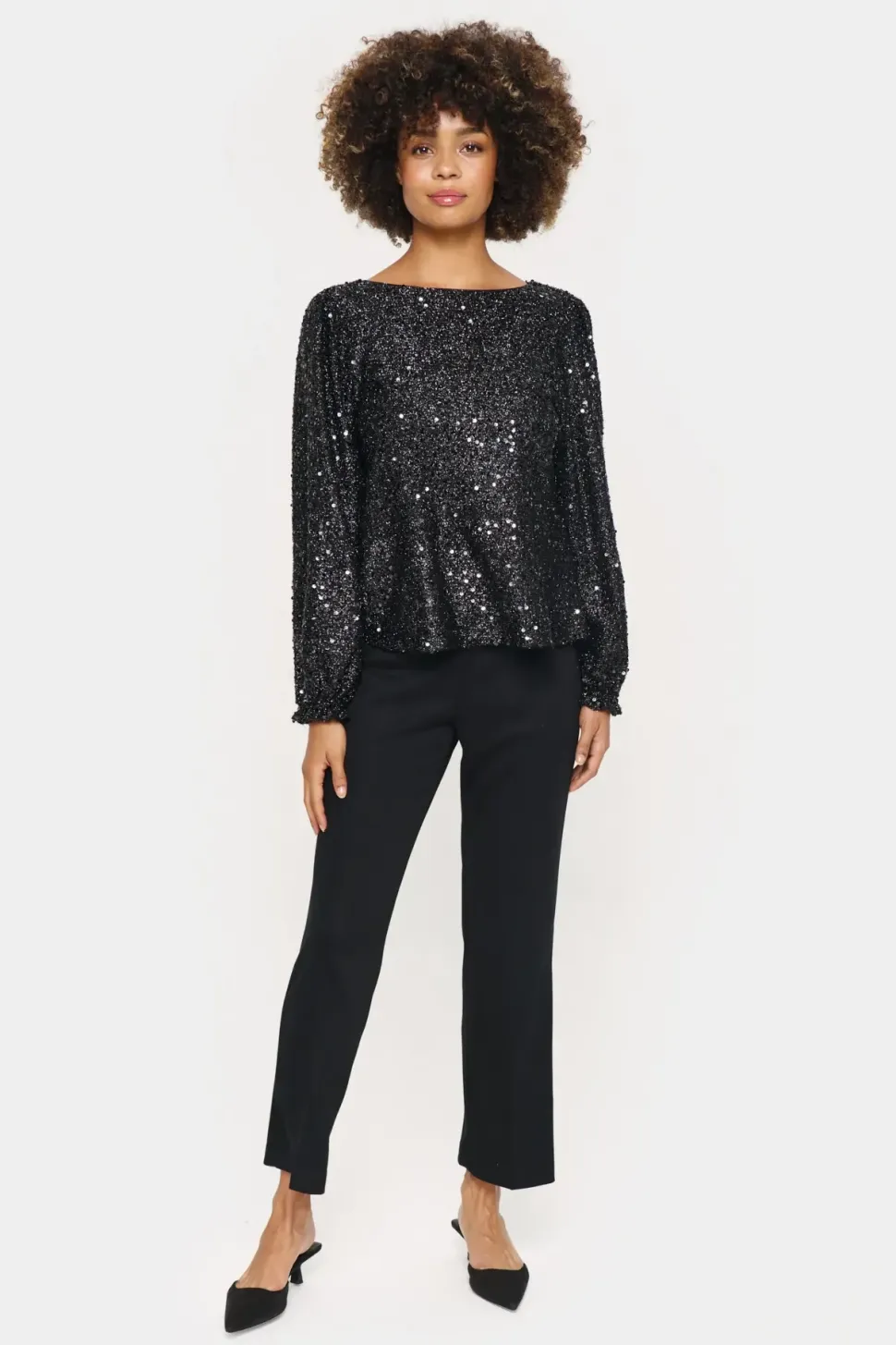 HinnaSZ Blouse Sequins Long Sleeves-Sequin