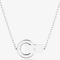 Hollow Blue Interlocking Loop Necklace 5663504