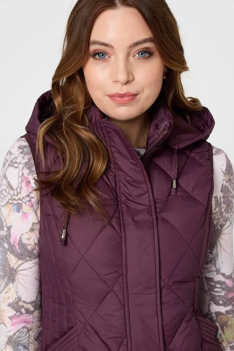 Hooded Sleeveless Longline Puffer Gilet