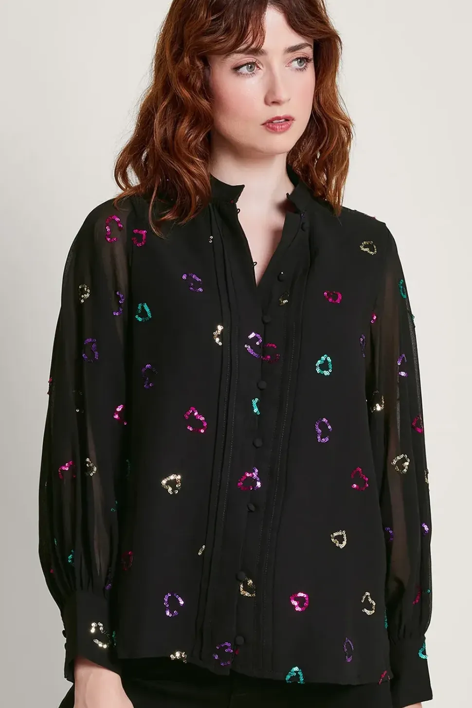 Hope Heart Sequin Blouse