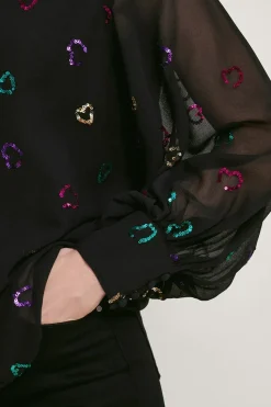Hope Heart Sequin Blouse