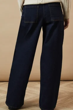 Horn Button Wide Leg Jean