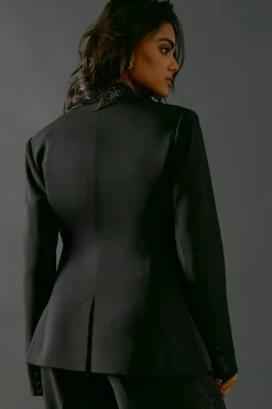 Hotfix Collar Single Breasted Blazer