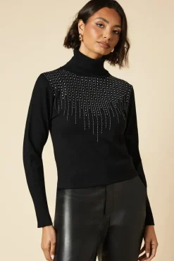 Hot Fix Detail Roll Neck Jumper