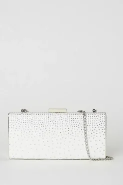 Hotfix Diamante Satin Bridal Clutch