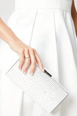 Hotfix Diamante Satin Bridal Clutch