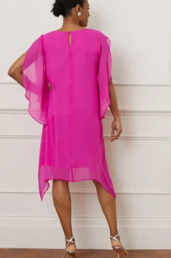 Hot Fix Split Sleeve Overlay Shift Dress