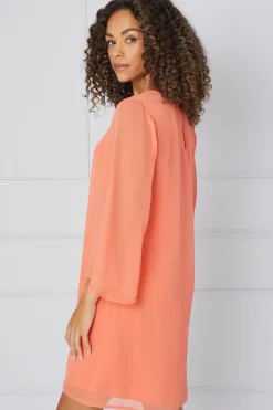 Hotfix V Neck Overlay Dress