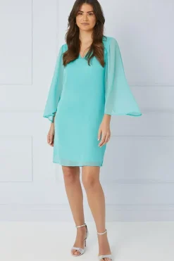 Hotfix V Neck Overlay Dress