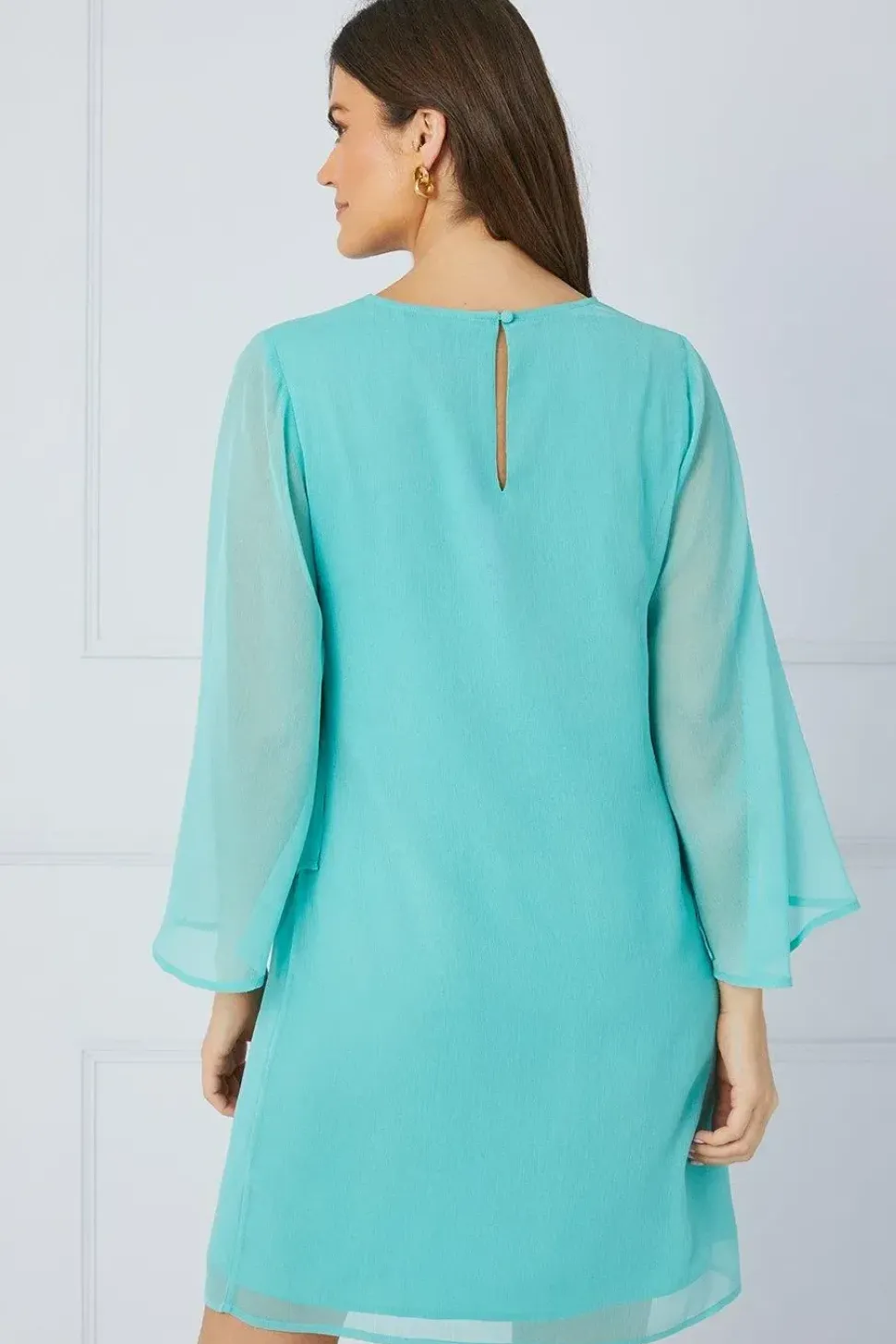 Hotfix V Neck Overlay Dress
