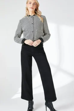 Houndstooth Button Through Bomber