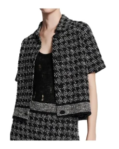 Houndstooth Short Sleeve Button Down Shirt