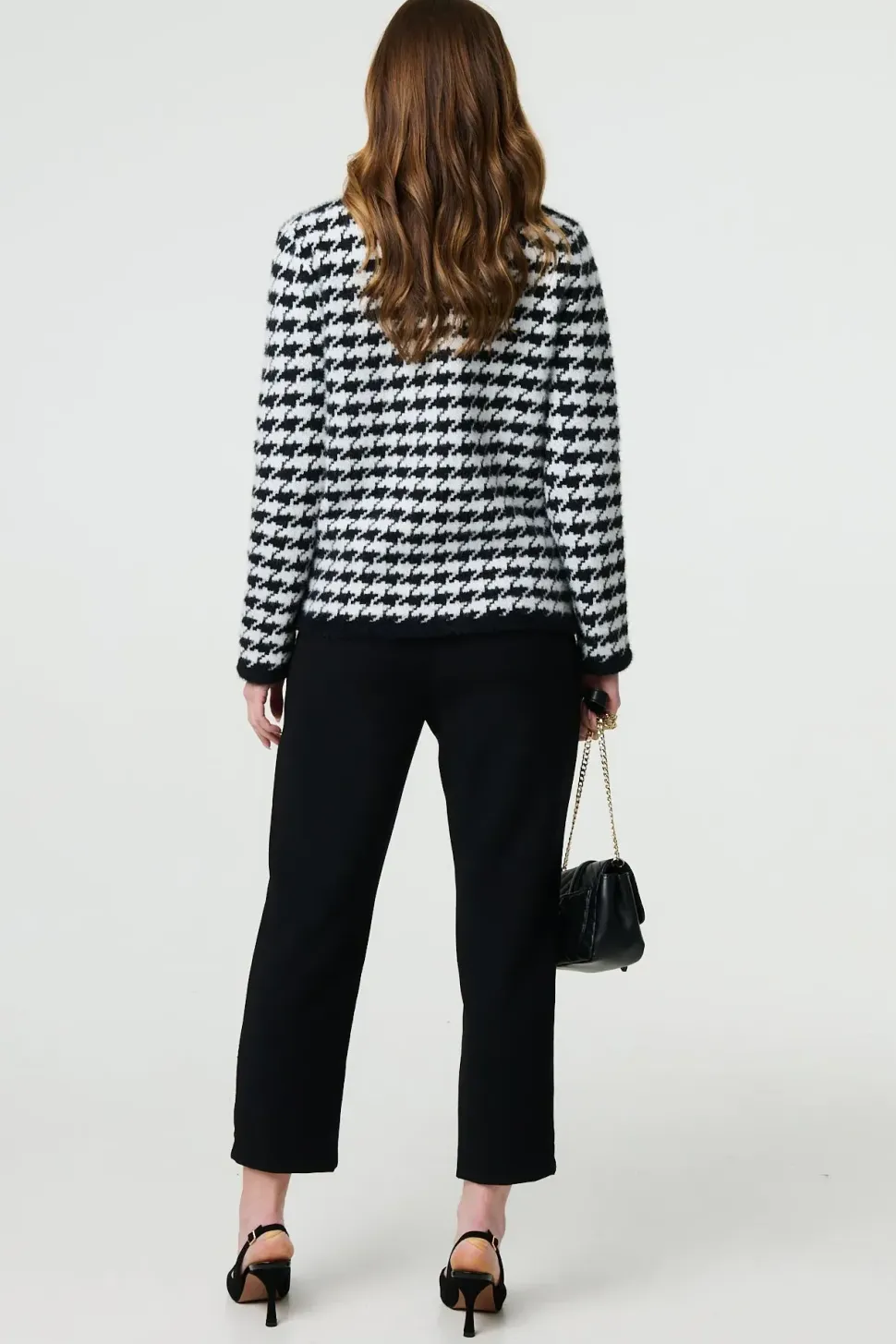 Houndstooth 3/4 Sleeve Formal Jacket