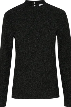 HumaSZ Glitter Slim Fit High Neck Blouse-