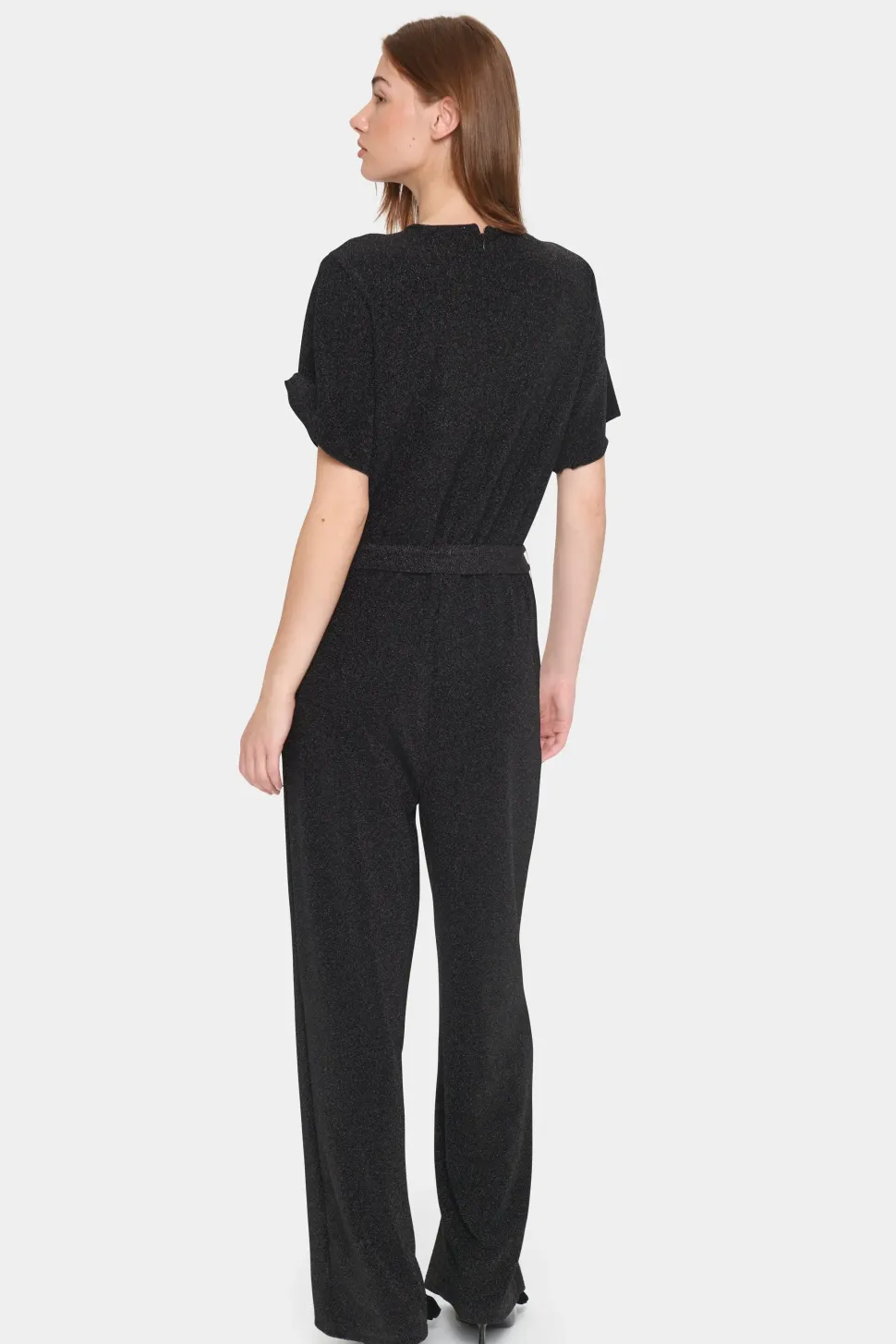 HumaSZ Sparkly V-neck Wide Legs Jumpsuit-