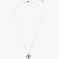 Hyperbola Rhodium Plated Blue Heart Stud Earrings 5683576