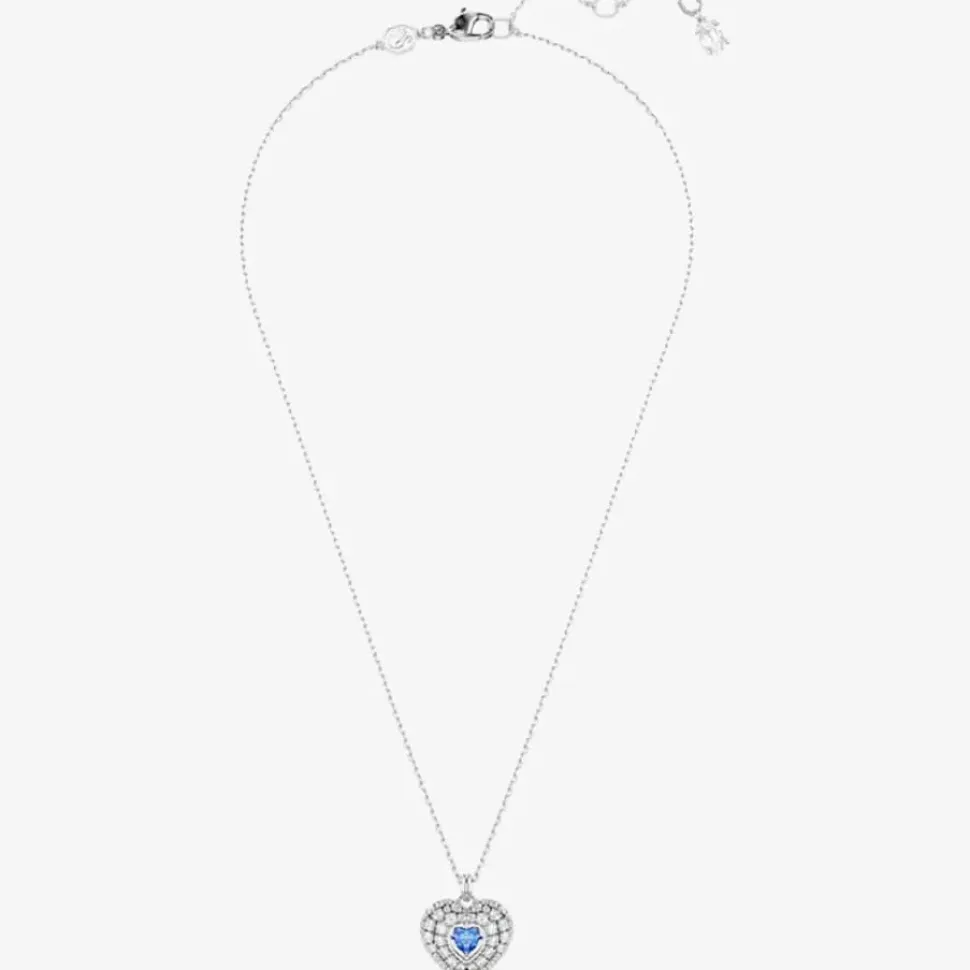 Hyperbola Rhodium Plated Blue Heart Stud Earrings 5683576