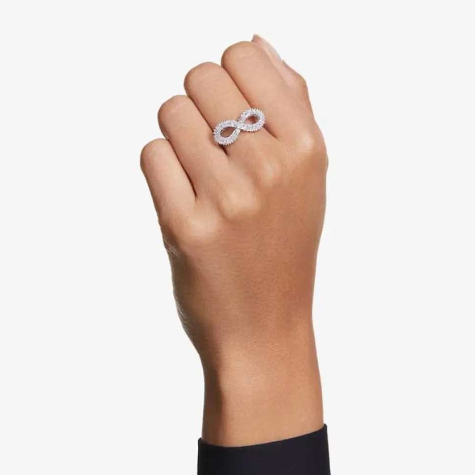 Hyperbola Rhodium Plated Infinity Cocktail Ring 5679698 55