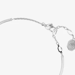 Hyperbola Rhodium Plated White Heart Dropper Earrings 5684384