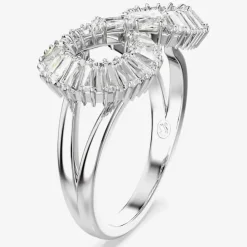 Hyperbola Rhodium Plated White Infinity Dropper Earrings 5679793