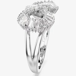 Hyperbola Rhodium Plated White Infinity Dropper Earrings 5679793