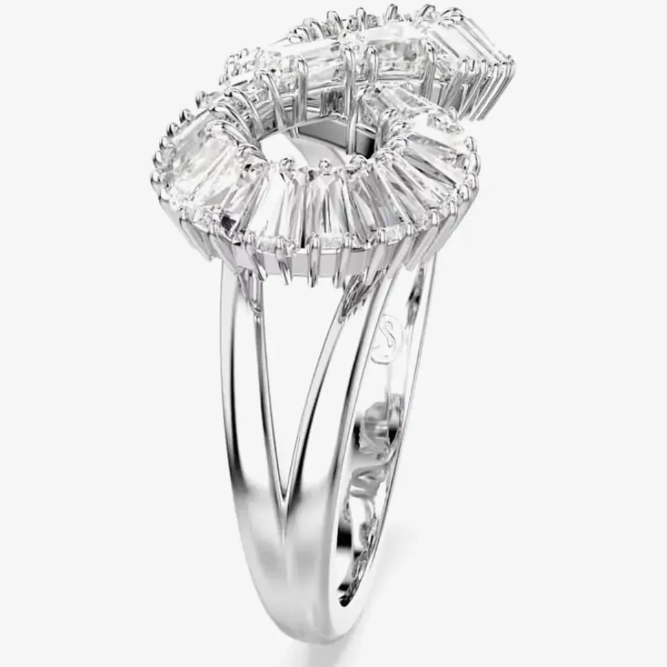 Hyperbola Rhodium Plated White Infinity Dropper Earrings 5679793