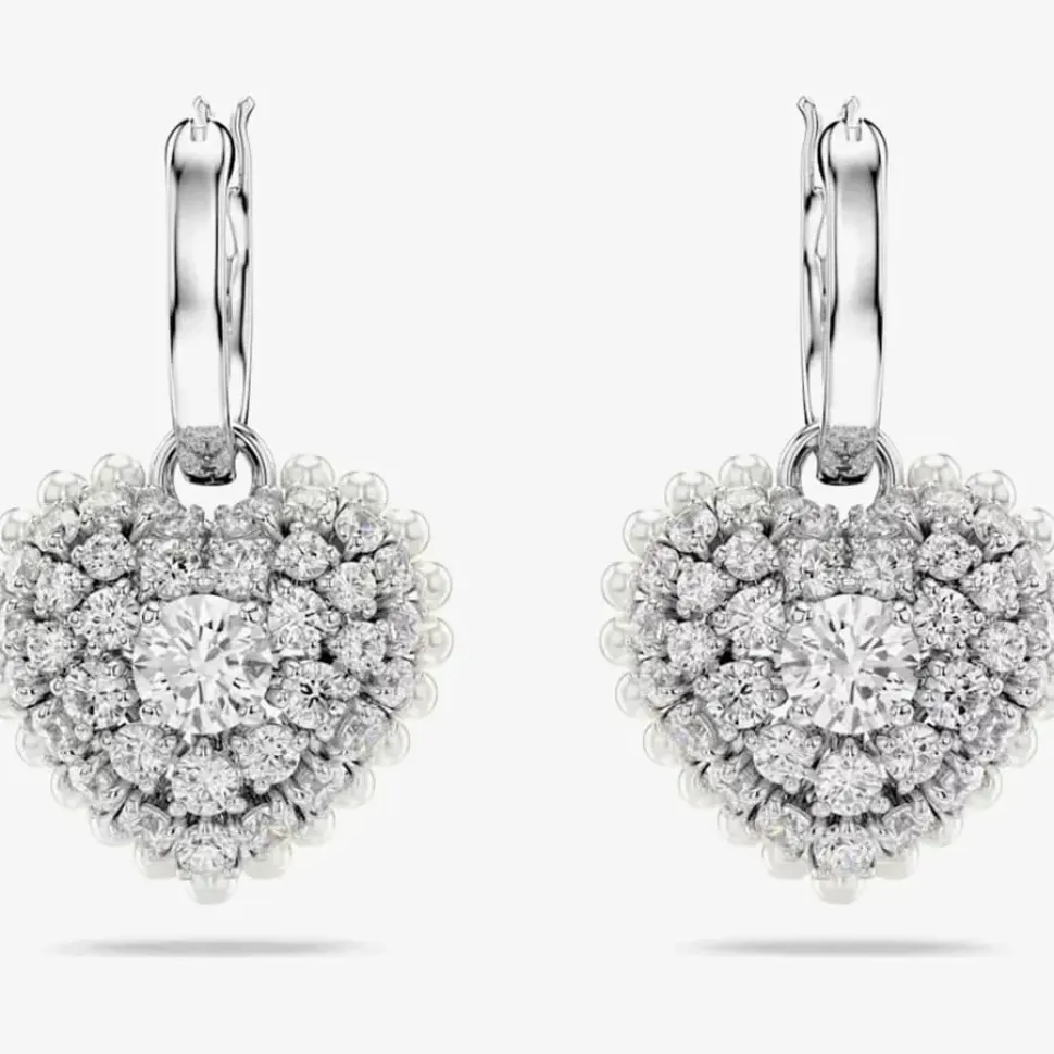 Hyperbola Rhodium Plated White Infinity Earrings 5687269