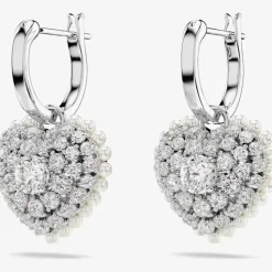 Hyperbola Rhodium Plated White Infinity Earrings 5687269