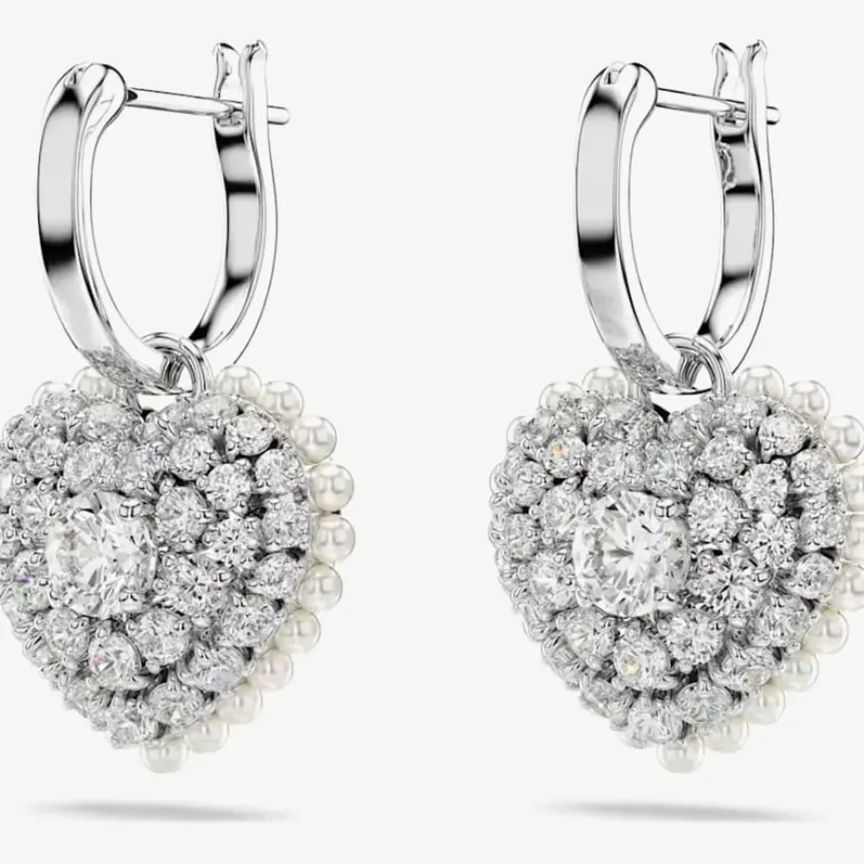 Hyperbola Rhodium Plated White Infinity Earrings 5687269