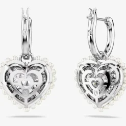 Hyperbola Rhodium Plated White Infinity Earrings 5687269