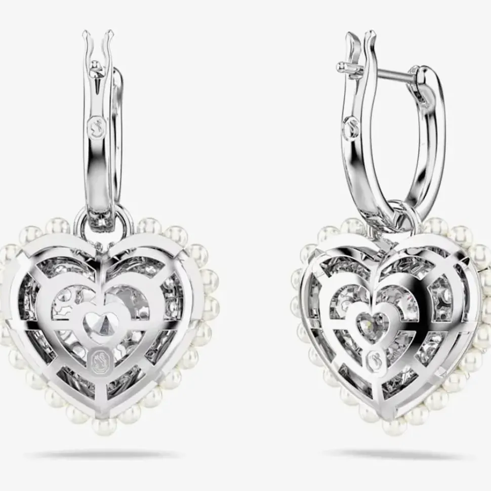 Hyperbola Rhodium Plated White Infinity Earrings 5687269