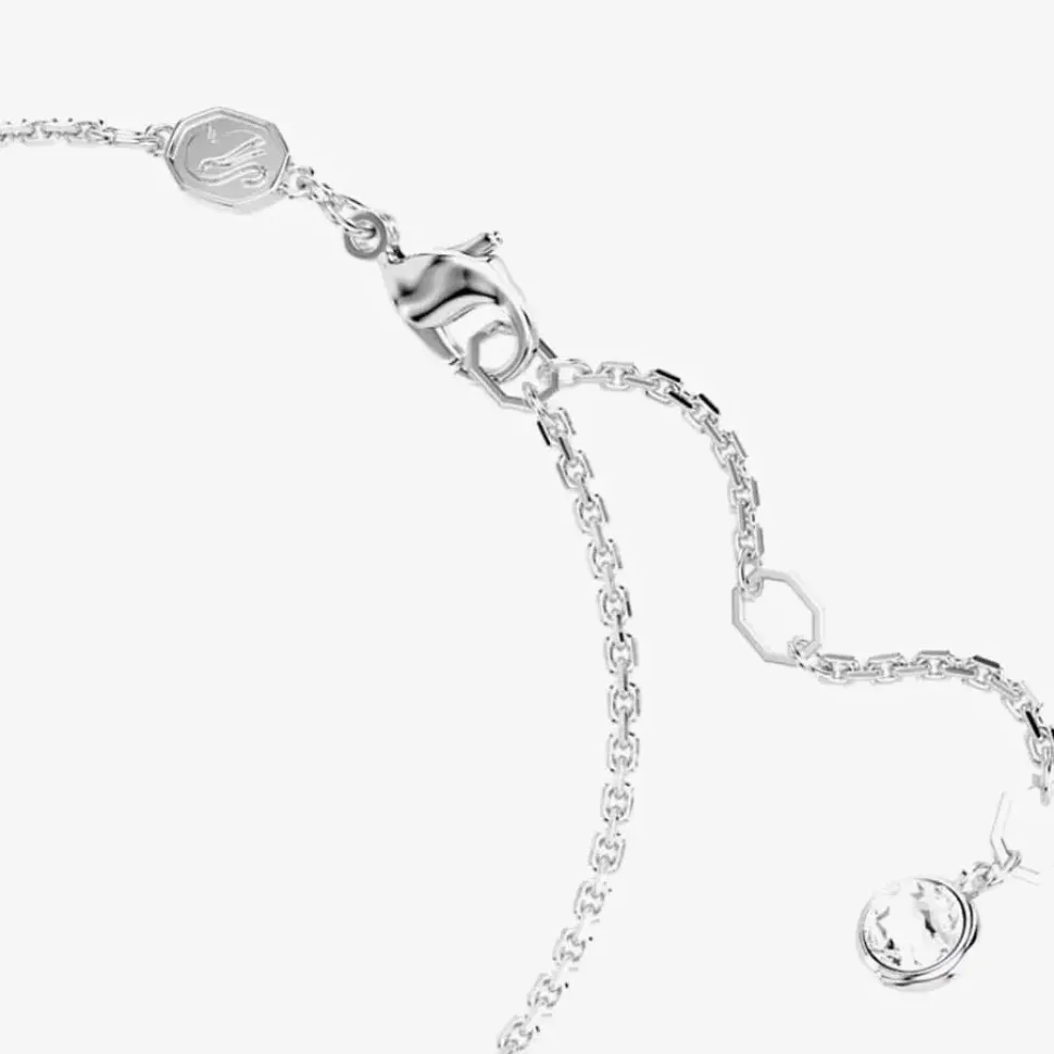 Hyperbola Rhodium Plated White Infinity Necklace 5687265