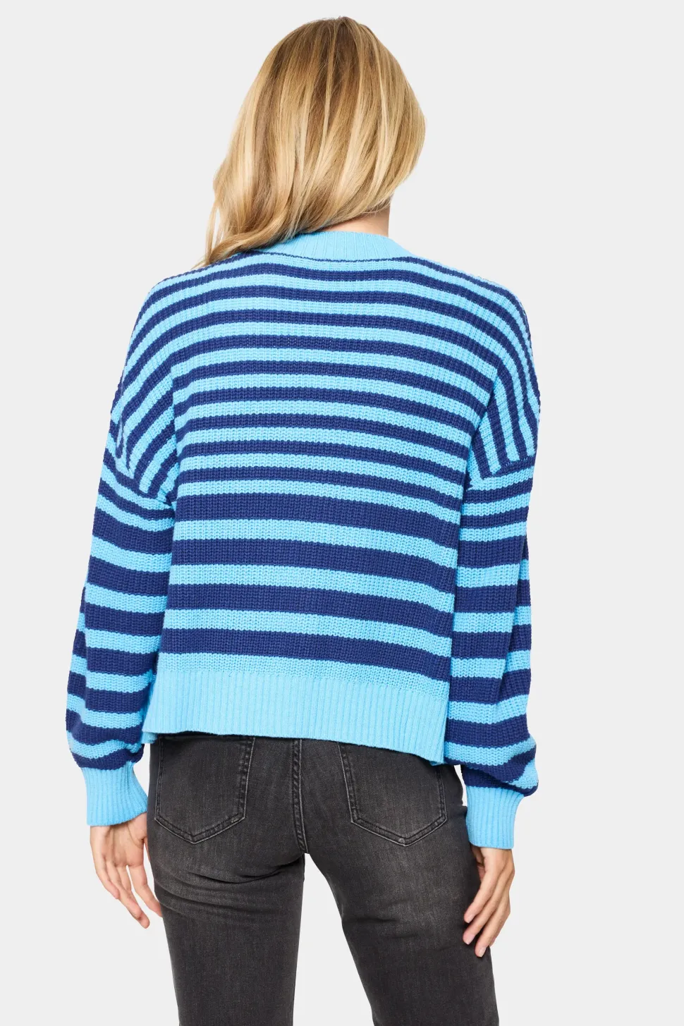 IbenmeiSZ Open Front Stripes Cardigan-Striped