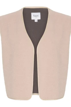 IcariaSZ Open Front Teddy Fabric Gilet-