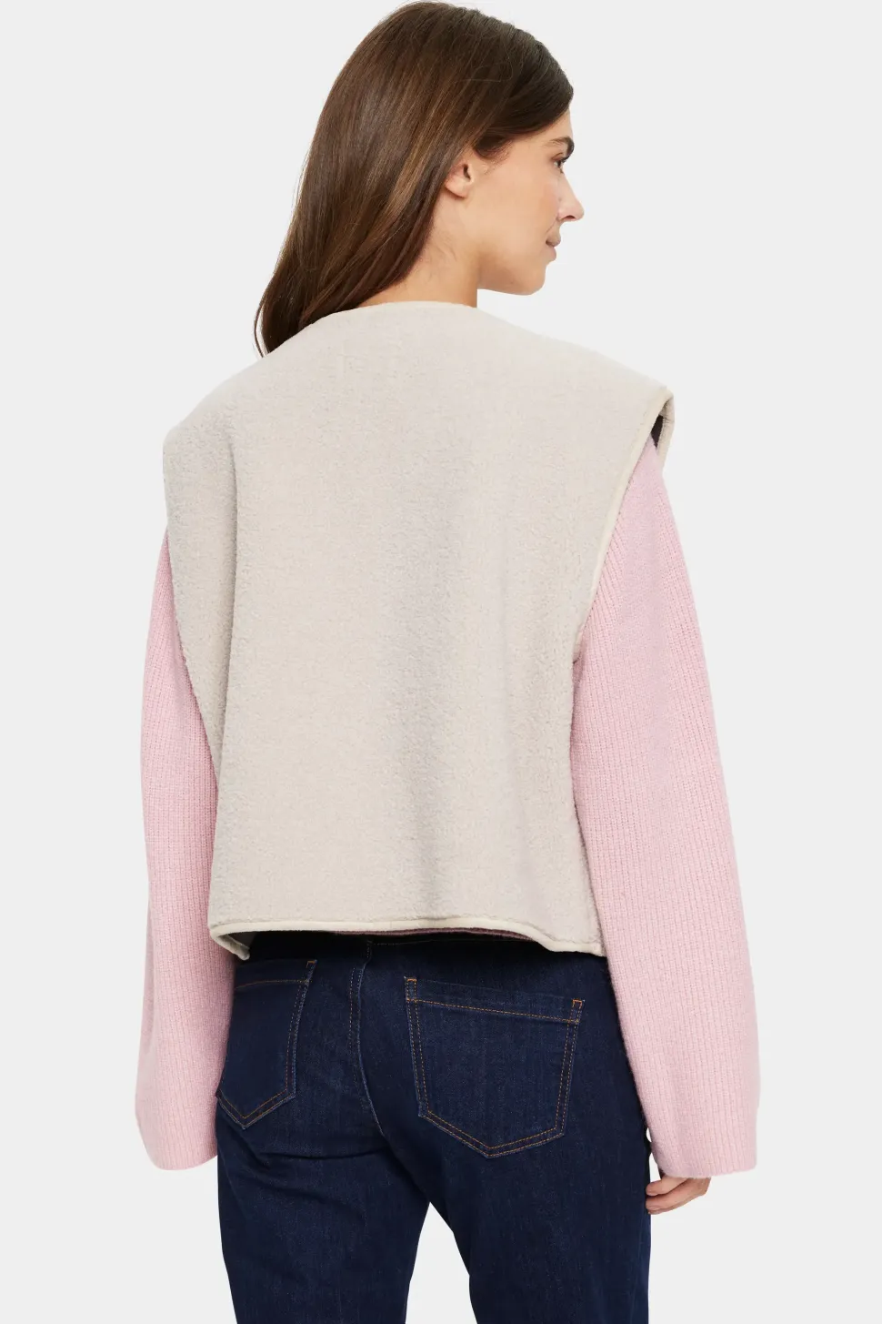IcariaSZ Open Front Teddy Fabric Gilet-
