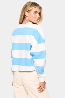 Idahella Long Sleeve Stripe Sweatshirt-Striped