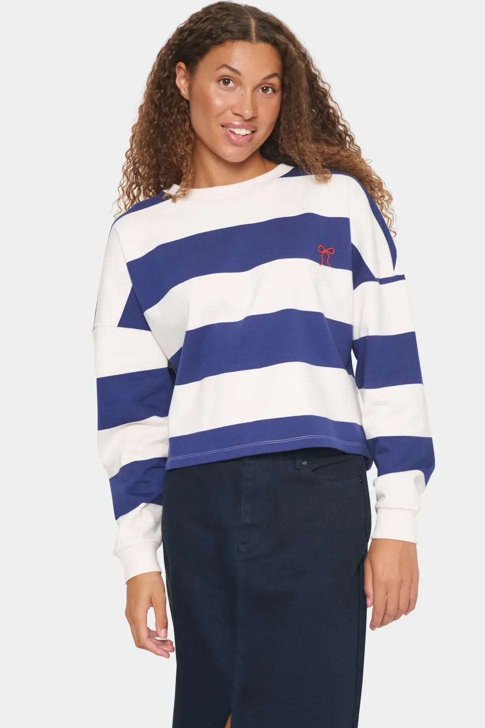 Idahella Striped Sweatshirt-Striped