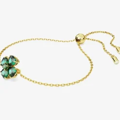 Idyllia Green Mixed Cuts Clover Rhodium Plated Bracelet 5666585 (M)