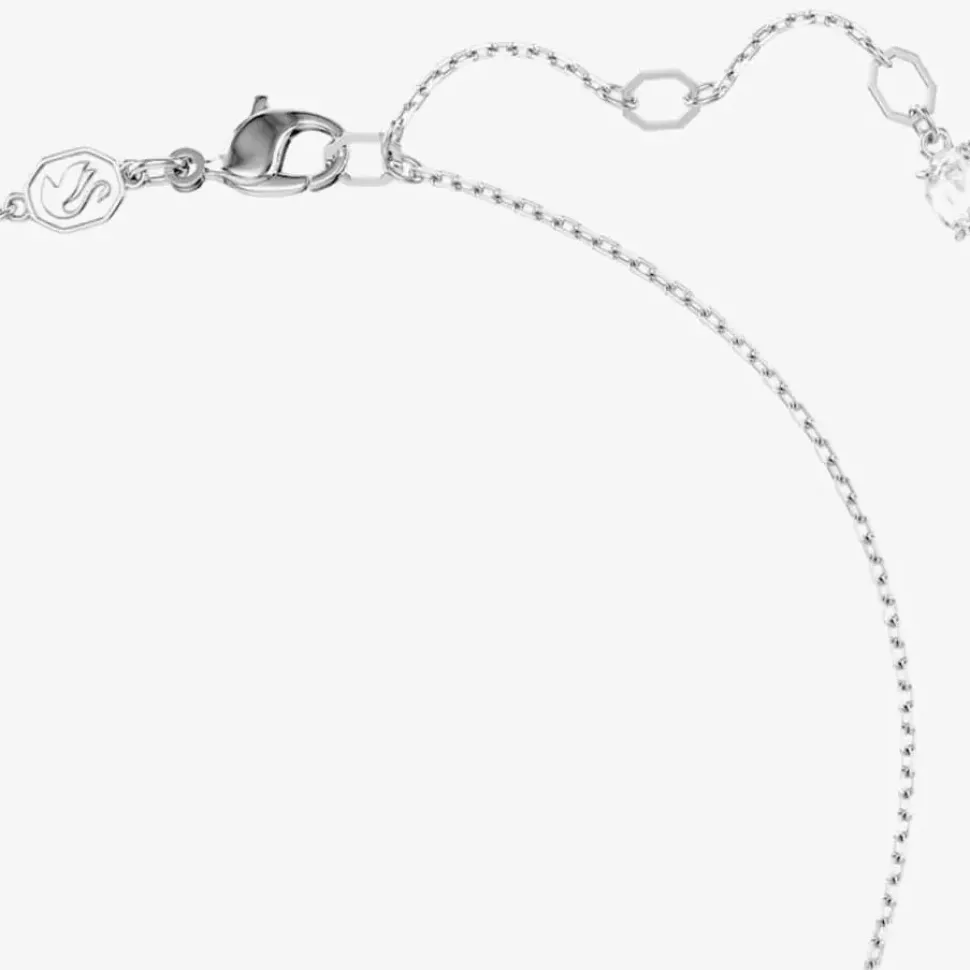 Idyllia Rhodium Plated Blue Crystal Shell Necklace 5689195