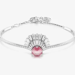 Idyllia Rhodium Plated Shell Half Bangle 5680298