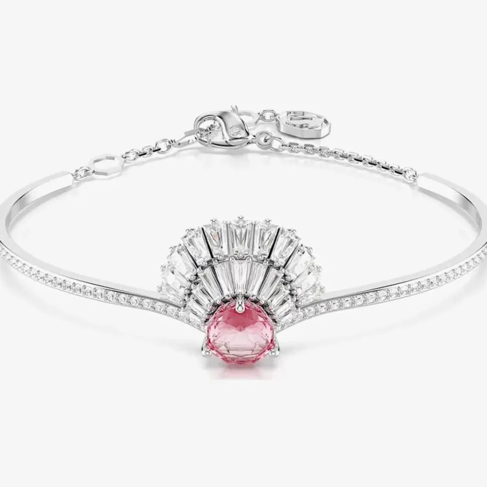 Idyllia Rhodium Plated Shell Half Bangle 5680298