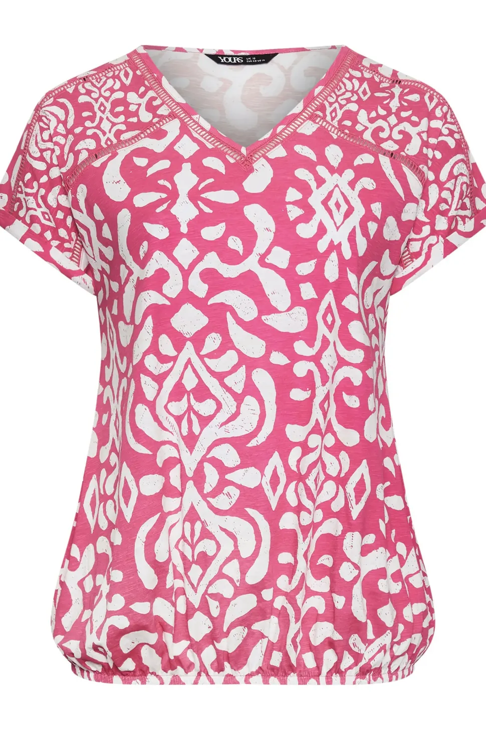 Ikat Print Bubble Hem Top