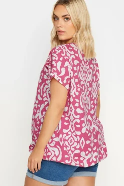 Ikat Print Bubble Hem Top