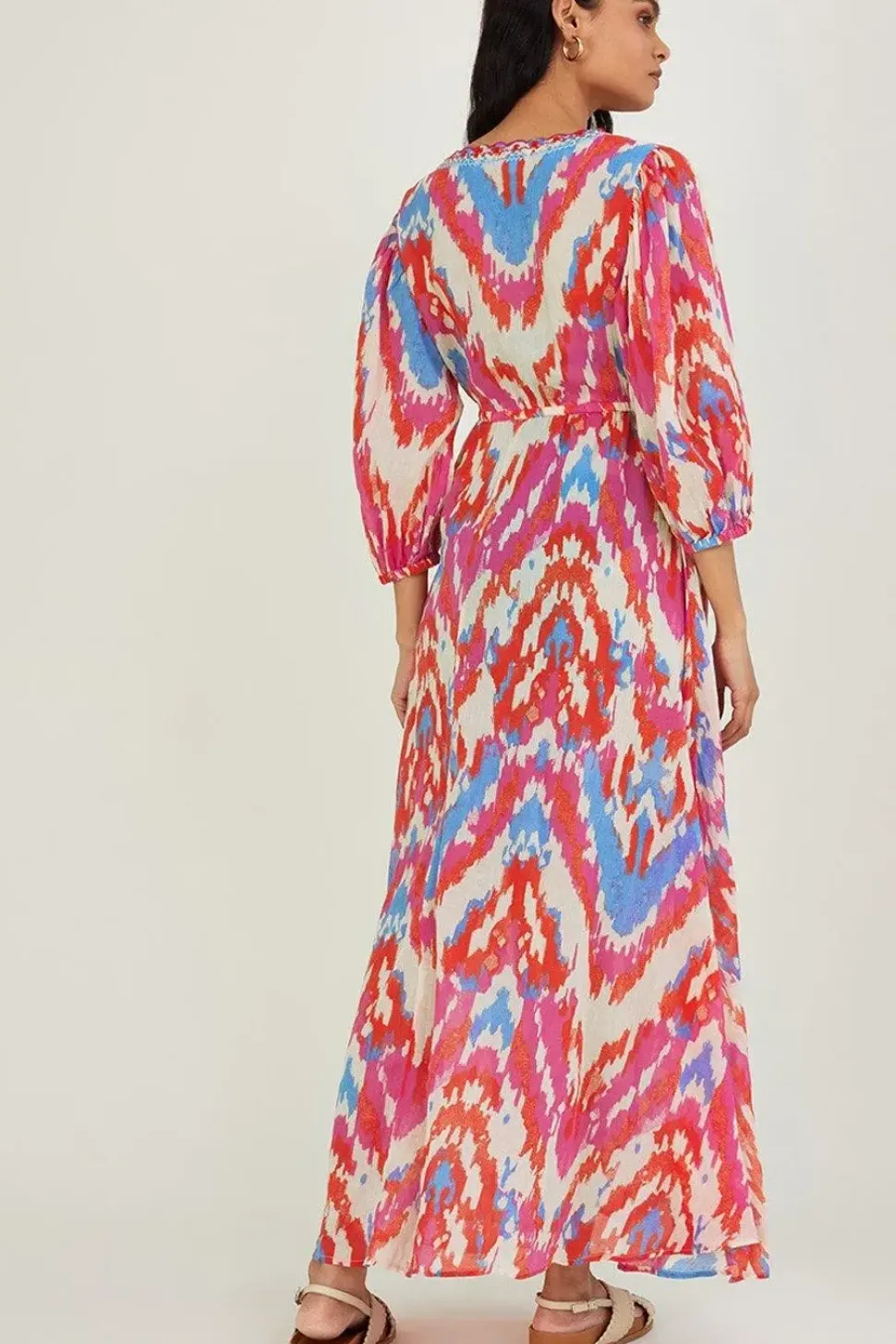 Ikat Print Maxi Dress