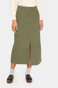IluSZ High-waisted Dyed Denim Skirt-